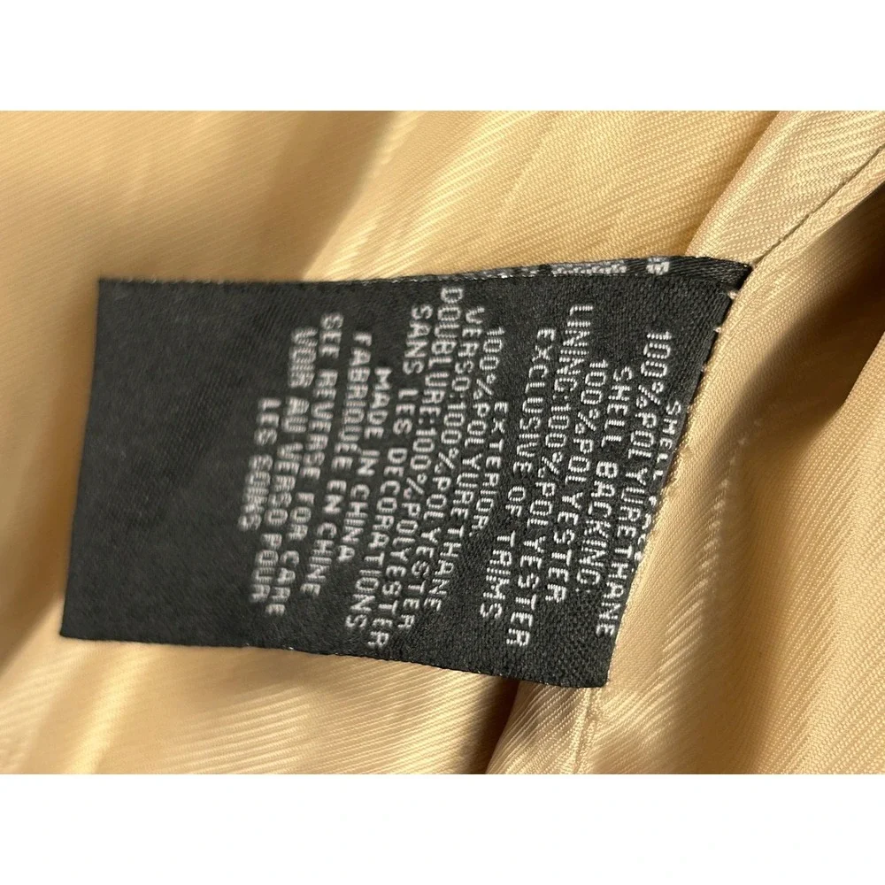 Steve Madden Tan Cream Colorblock Faux Leather Moto Jacket Gold Hardware Medium
